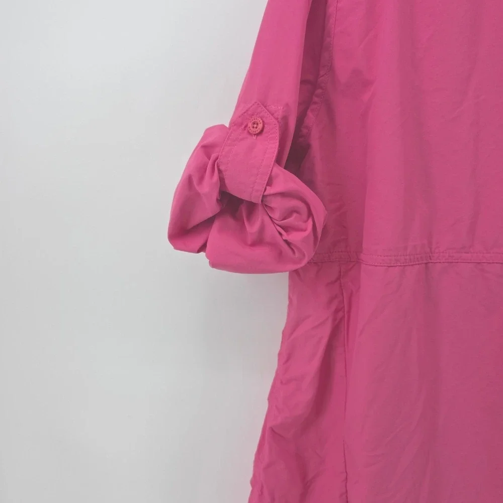 Cabelas Womens 2XL Pink Long Sleeve Fishing Shirt UPF 50 Vented Roll Tab - Picture 7 of 9